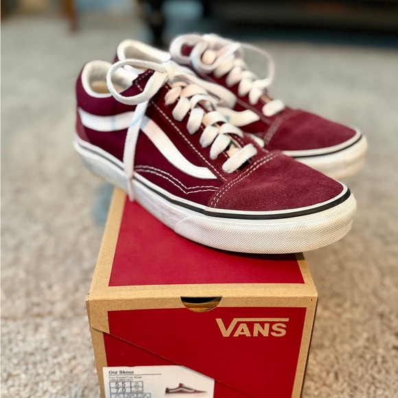 Vans Shoes - Vans Old Skool Burgundy with White Stripe